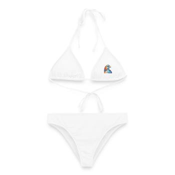 Taube bunte Aquarell-Tier-Haustier-Illustration - Frauen Bikini - Weiß - Vorne - AI Model Female 172 dark (172cm)