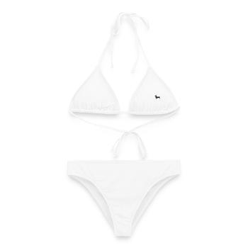 Dackelliebe -minimal- Der coole DonWaldino Dackel - Frauen Bikini - Weiß - Vorne - AI Model Female 172 dark (172cm)