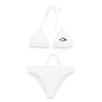 Rumänien Australien Flagge Herzform used - Frauen Bikini - Weiß - Vorne - AI Model Female 172 dark (172cm)