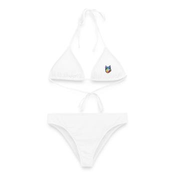 Seppala Sibirischer Schlittenhund Hunderasse Cartoon Kawaii - Frauen Bikini - Weiß - Vorne - AI Model Female 172 dark (172cm)