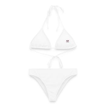 Trainer Papa Fußballduo Vater und Sohn - Frauen Bikini - Weiß - Vorne - AI Model Female 172 dark (172cm)