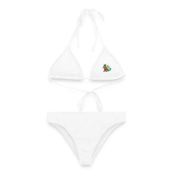 Süßes grünes Drachenmädchen im Herbstpullover - Frauen Bikini - Weiß - Vorne - AI Model Female 172 dark (172cm)