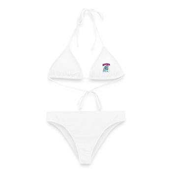 Raaavin Rabe Rave EDM Techno Festival Psychodelic - Frauen Bikini - Weiß - Vorne - AI Model Female 172 dark (172cm)