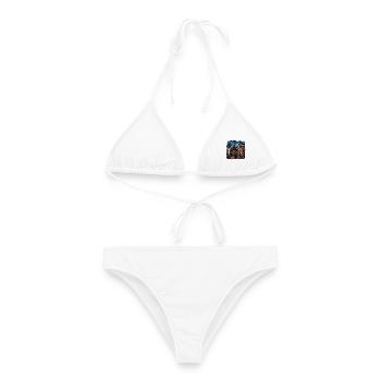 O.Nigg – Nordisches Paar im Nordlicht - Frauen Bikini - Weiß - Vorne - AI Model Female 172 dark (172cm)