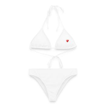 Herz mit einer Sternenspur - Frauen Bikini - Weiß - Vorne - AI Model Female 172 dark (172cm)