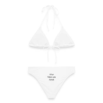 Alter Mann am Arsch - Frauen Bikini - Weiß - Hinten - AI Model Female 172 dark (172cm)