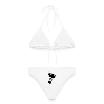 Badminton Federball - Frauen Bikini - Weiß - Hinten - AI Model Female 172 dark (172cm)