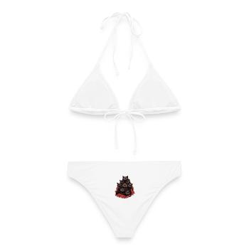 Schwarze Katzen - Frauen Bikini - Weiß - Hinten - AI Model Female 172 dark (172cm)