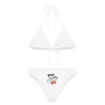 stay spooky Kürbis - Frauen Bikini - Weiß - Hinten - AI Model Female 172 dark (172cm)