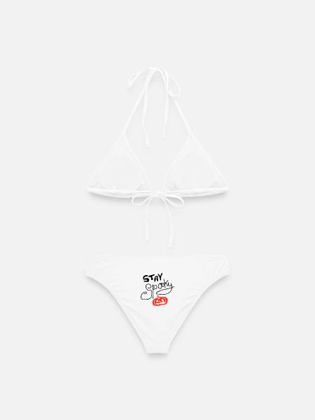 stay spooky Kürbis - Frauen Bikini - Weiß