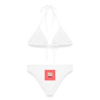 Sing deine Stimme - Frauen Bikini - Weiß - Hinten - AI Model Female 172 dark (172cm)