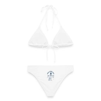 Finde deine Silhouette des wilden Strandes - Frauen Bikini - Weiß - Hinten - AI Model Female 172 dark (172cm)