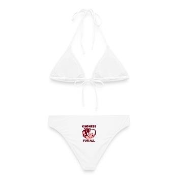 Kindness For All Animals - Frauen Bikini - Weiß - Hinten - AI Model Female 172 dark (172cm)