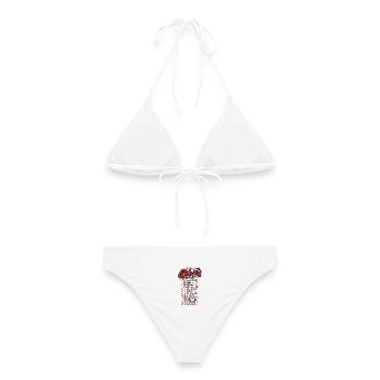 Glühwein Zähler – Lustiger Weihnachtsspruch - Frauen Bikini - Weiß - Hinten - AI Model Female 172 dark (172cm)