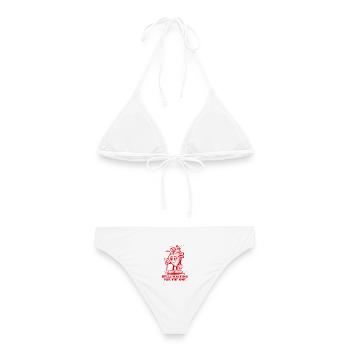 Das Herz wartet immer noch auf die Eine - Frauen Bikini - Weiß - Hinten - AI Model Female 172 dark (172cm)