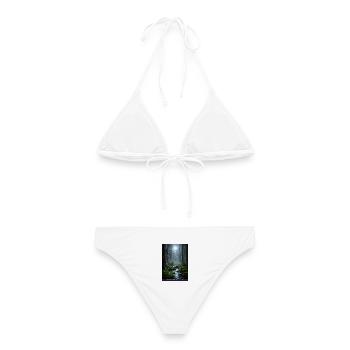 Mondnacht verzauberter Wald - Frauen Bikini - Weiß - Hinten - AI Model Female 172 dark (172cm)