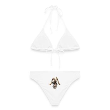 Rauchende Ziege mit Zigarette Lustiges Tier Spruch - Frauen Bikini - Weiß - Hinten - AI Model Female 172 dark (172cm)