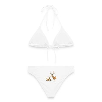 Hirsche - Frauen Bikini - Weiß - Hinten - AI Model Female 172 dark (172cm)