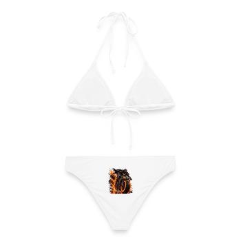 Feuersturm Motorradkrieger - Frauen Bikini - Weiß - Hinten - AI Model Female 172 dark (172cm)