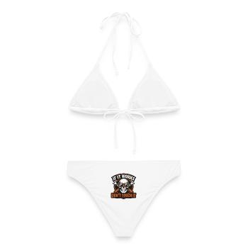 Wenn es funktioniert, fass ihn nicht an, Schädel. - Frauen Bikini - Weiß - Hinten - AI Model Female 172 dark (172cm)