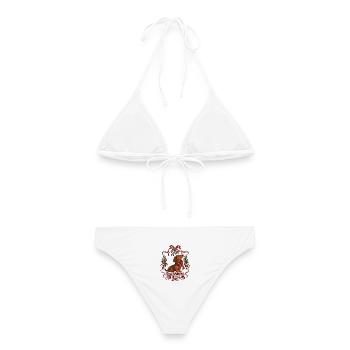 Dachshund Holiday Club - Frauen Bikini - Weiß - Hinten - AI Model Female 172 dark (172cm)