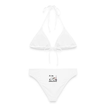 Berg Fuji - Frauen Bikini - Weiß - Hinten - AI Model Female 172 dark (172cm)