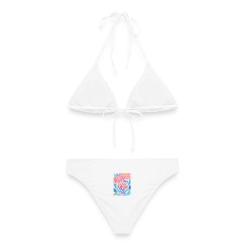 Gute Dinge brauchen Zeit - Frauen Bikini - Weiß - Hinten - AI Model Female 172 dark (172cm)