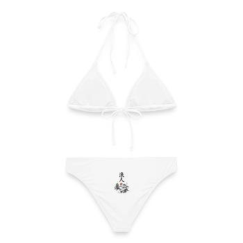 Zen Landschaft Rote Sonne - Frauen Bikini - Weiß - Hinten - AI Model Female 172 dark (172cm)