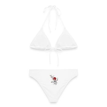Sakura Torii am roten Mond - Frauen Bikini - Weiß - Hinten - AI Model Female 172 dark (172cm)