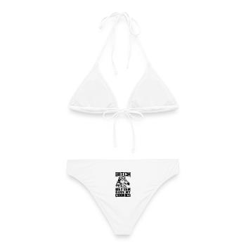 Lustiger Weihnachtsspruch mit Santa - Frauen Bikini - Weiß - Hinten - AI Model Female 172 dark (172cm)