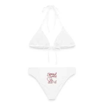 Spread Love Dachshund Hug - Frauen Bikini - Weiß - Hinten - AI Model Female 172 dark (172cm)