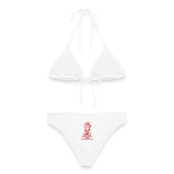 Je weniger Ego, desto mehr Neuronen sind sapiosexuell - Frauen Bikini - Weiß - Hinten - AI Model Female 172 dark (172cm)