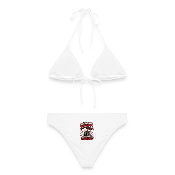 Achtung! Verrückter Biker. Biker-Humor - Frauen Bikini - Weiß - Hinten - AI Model Female 172 dark (172cm)