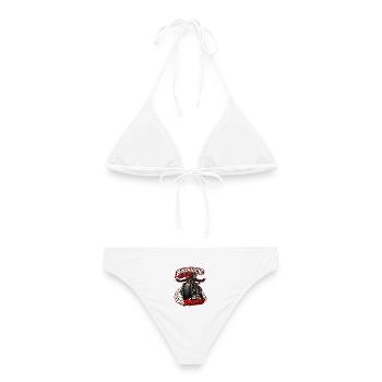 Bikoholic – die Reha? Biker-Humor - Frauen Bikini - Weiß - Hinten - AI Model Female 172 dark (172cm)