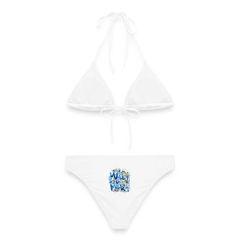 Männlicher Sea Nautical Illustrated Ocean Blue - Frauen Bikini - Weiß - Hinten - AI Model Female 172 dark (172cm)