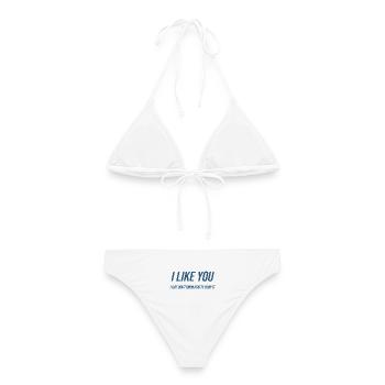 046 Ich mag dich - Frauen Bikini - Weiß - Hinten - AI Model Female 172 dark (172cm)