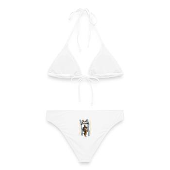 Don’t Overthink It Dachshund - Frauen Bikini - Weiß - Hinten - AI Model Female 172 dark (172cm)