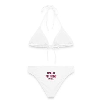 050 Flirten in meinem Kopf - Frauen Bikini - Weiß - Hinten - AI Model Female 172 dark (172cm)