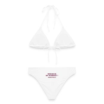 053 möchte mein Workout sein, respektvoll - Frauen Bikini - Weiß - Hinten - AI Model Female 172 dark (172cm)