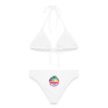 Nassau Palm Sonnenuntergangsmode für immer - Frauen Bikini - Weiß - Hinten - AI Model Female 172 dark (172cm)