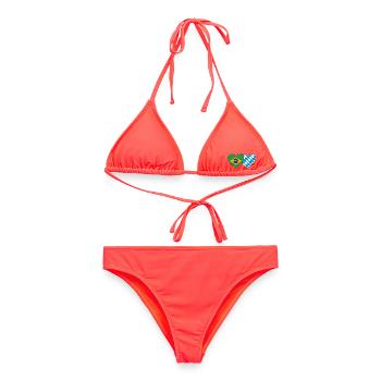 Brésil Bavière Drapeau Coeur - Bikini femme - corail - Devant - AI Model Female 172 dark (172cm)