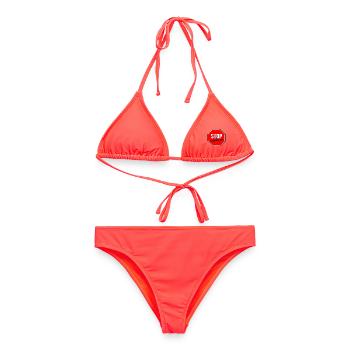 Stoppt die Massenbierhaltung - Frauen Bikini - Korallenrot - Vorne - AI Model Female 172 dark (172cm)