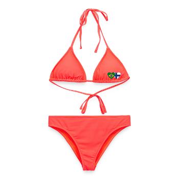 Brésil Finlande Flag Heart - Bikini femme - corail - Devant - AI Model Female 172 dark (172cm)