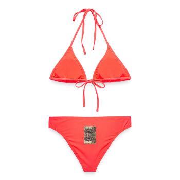 Harvester Shirt Design Retro Vintage Spruch XO751 - Bikini femme - corail - Dos - AI Model Female 172 dark (172cm)