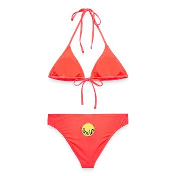 Sonniges Lächeln Kreis - Frauen Bikini - Korallenrot - Hinten - AI Model Female 172 dark (172cm)