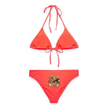 Wenuma Hier funkts gewaltig  - Frauen Bikini - Korallenrot - Hinten - AI Model Female 172 dark (172cm)