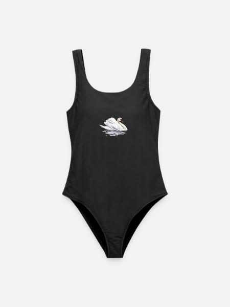 Schwan - Frauen Badeanzug - Schwarz