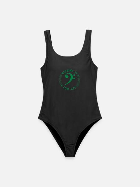 Bassschlüssel Grün - Vintage Musical Symbol - Frauen Badeanzug - Schwarz