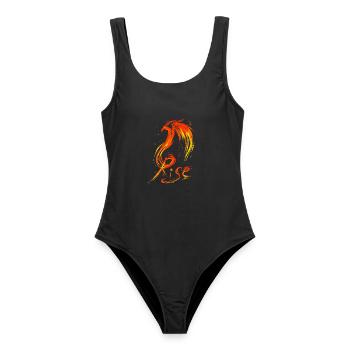 Feuervogel Rise Aufstieg - Frauen Badeanzug - Schwarz - Vorne - AI Model Female 172 light (172cm)