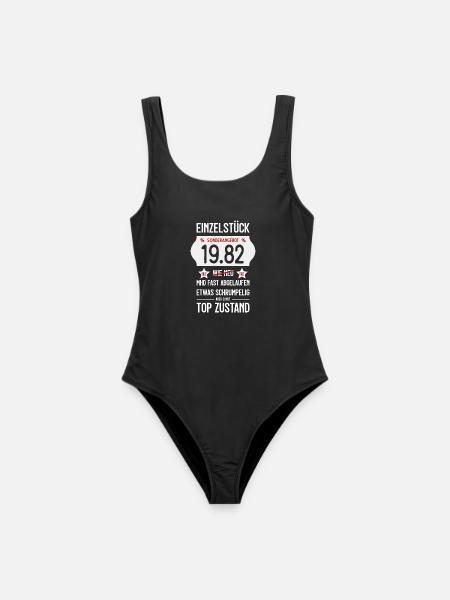 44. GEBURTSTAG 1982 EINZELSTÜCK PREISSCHILD - Frauen Badeanzug - Schwarz